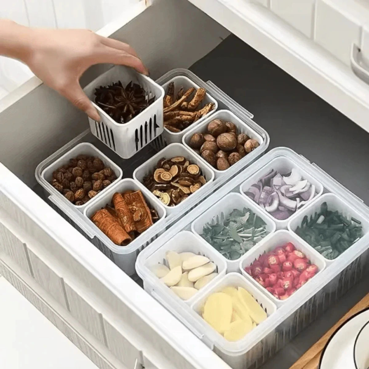 6 Grid Fridge Food Storage Container