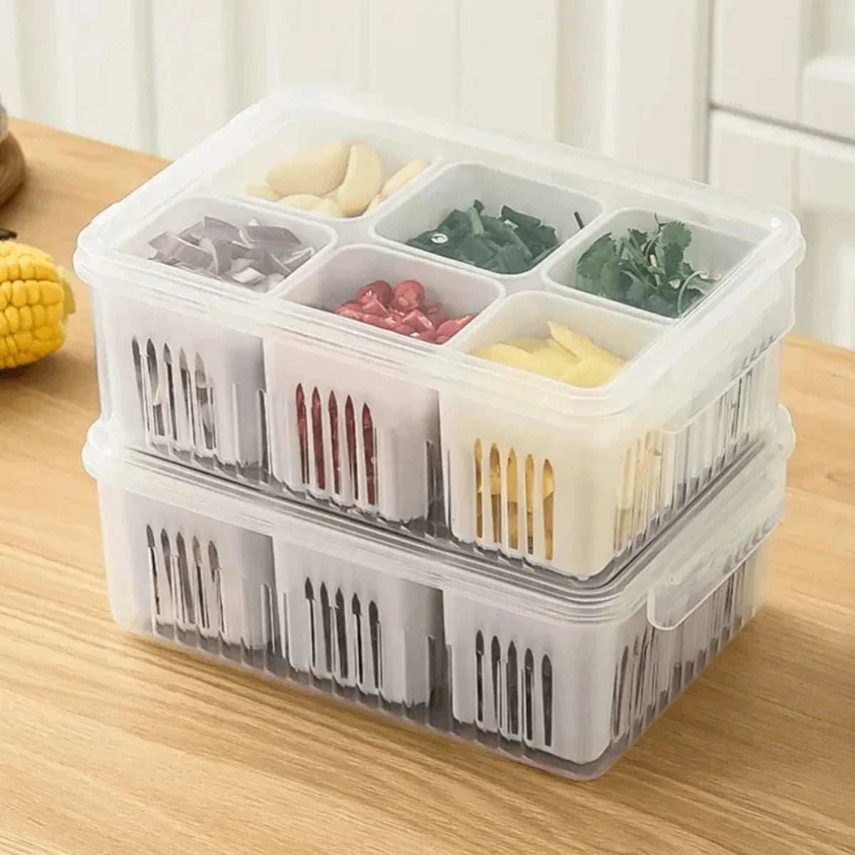 6 Grid Fridge Food Storage Container