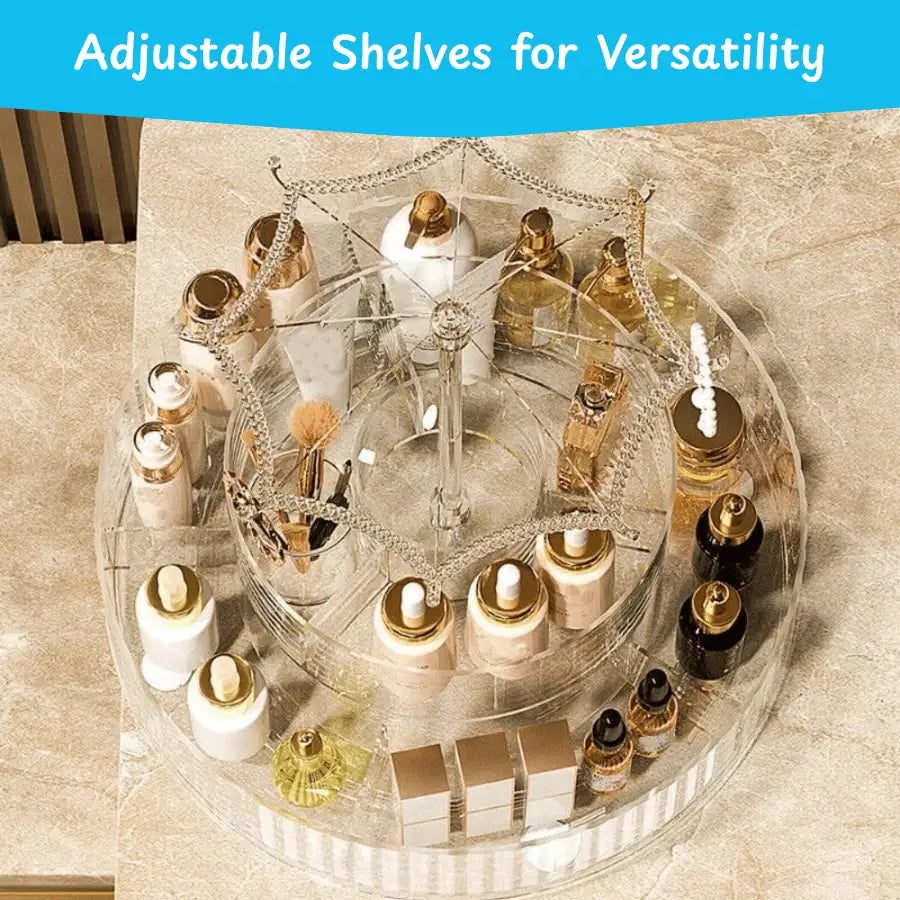 360° Rotating Makeup Organizer with Umbrella